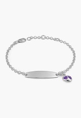 stunning tiny silver heart February birthstone baby bracelet